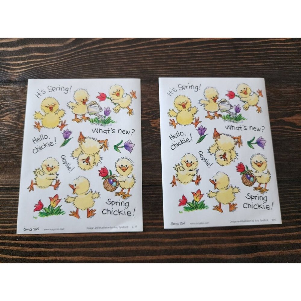 Stickers Lot - Suzy's Zoo 9747 Chick's Spring Easter RARE 2 SHEETS - Retired #15